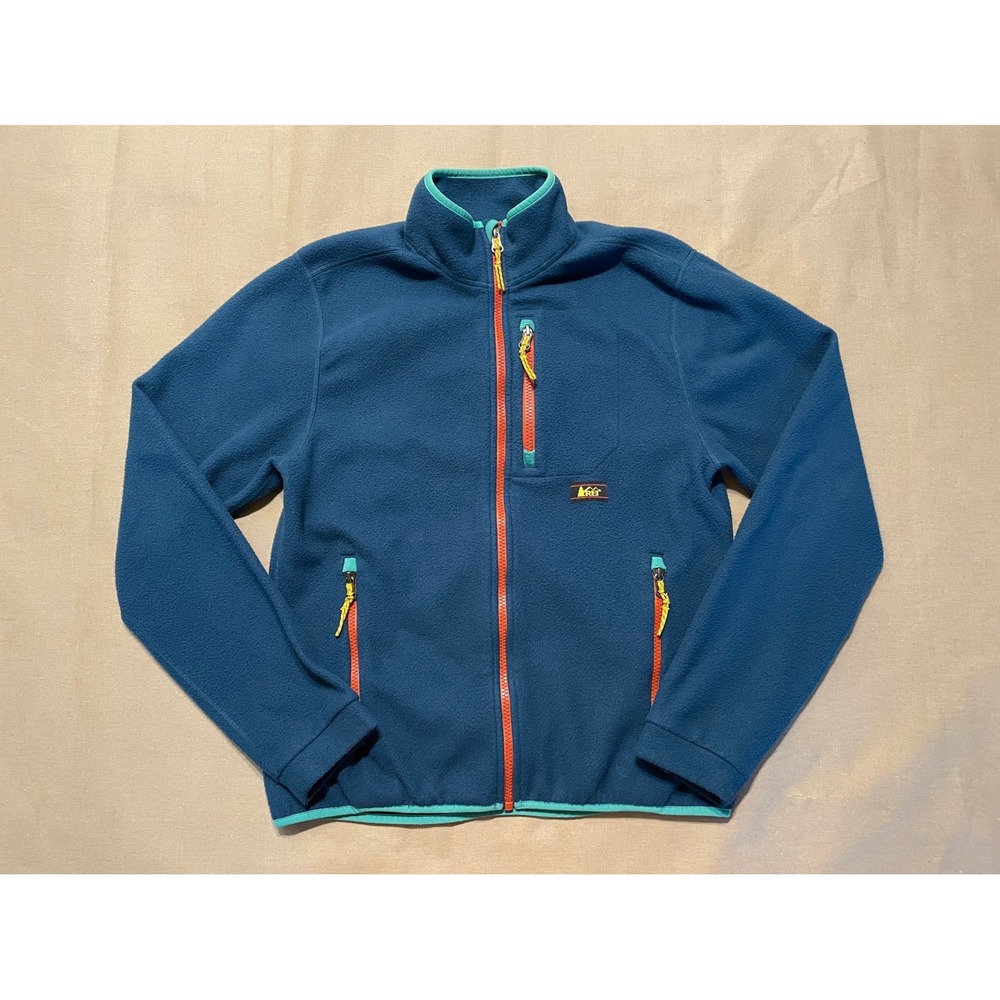 REI Full Zip Fleece Jacket Kids Size XL Blue Retro Polartec Outdoors Gorpcore